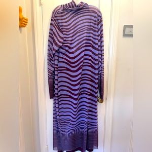 AFRM Sheer zebra purple body on dress with long sleeves